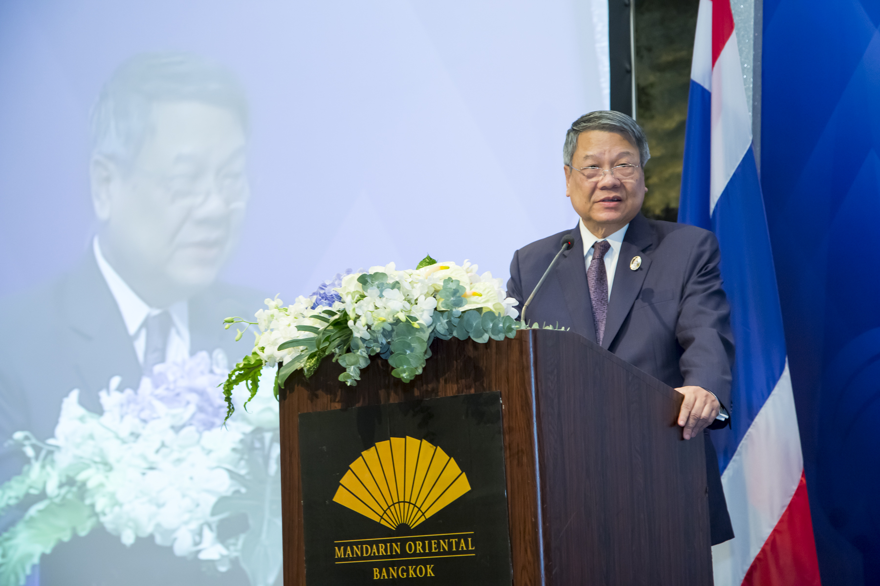 Minister of Industry Chakramon Phasukavanich delivering the inaugural address.