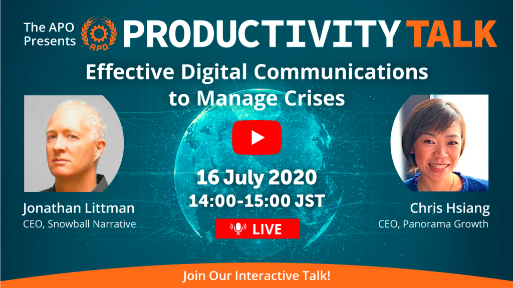 The APO Presents Productivity Talk on Effective Digital Communications to Manage Crises on 16 July 2020