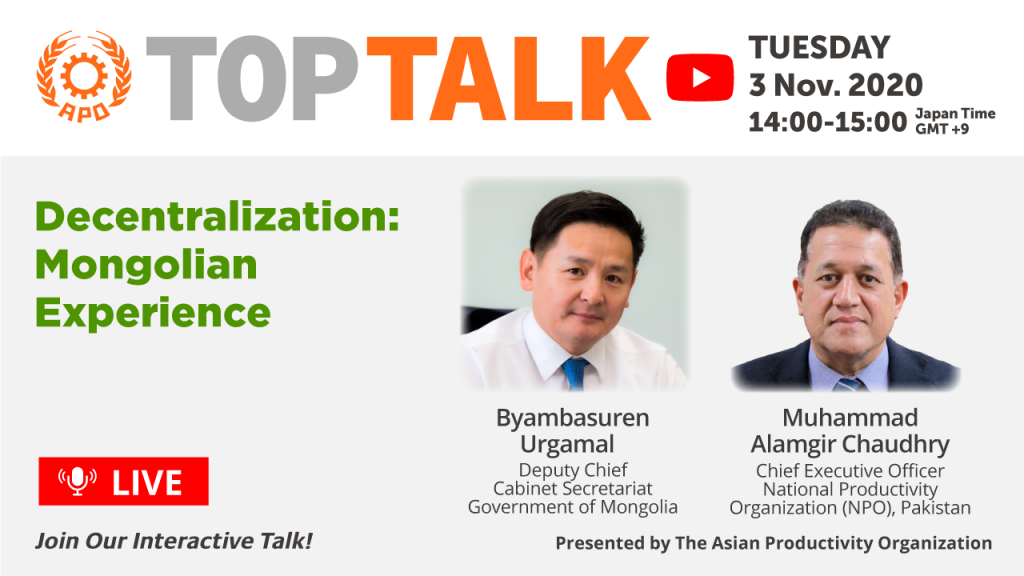 The APO Presents Decentralization: Mongolian Experience on 3 November 2020