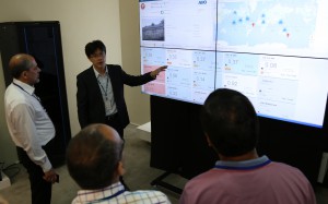 Participants getting a firsthand view of the photovoltaic modules and cloud-based energy management and monitoring systems at AU Optronics Corporation.