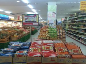 Lyly snacks displayed in a supermarket in Cambodia.